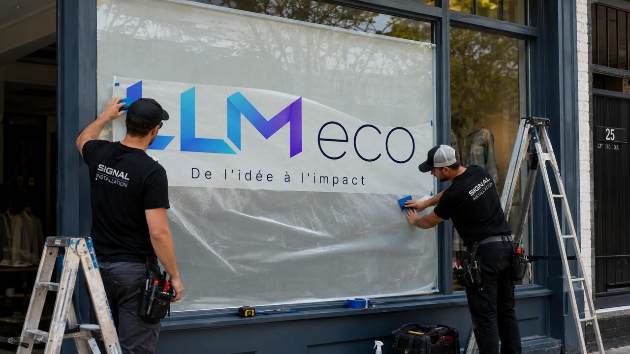 Pose d'un habillage et d'une signalétique LLM Eco